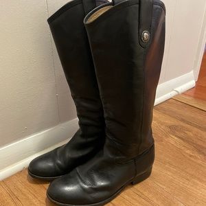 Frye Black leather riding boot